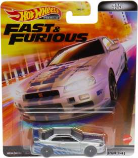 Nissan - Skyline GTR R34 F&F silver/blue - 1:64 - Hotwheels - HCP28 - hwmvHCP28 | Toms Modelautos Nissan - Skyline GTR R34 F&F silver/blue - 1:64 - Hotwheels - HCP28 - hwmvHCP28 | Toms Modelautos