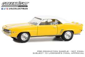Chevrolet  - Camaro 1969 yellow/white - 1:64 - GreenLight - 37290D - gl37290D | Toms Modelautos