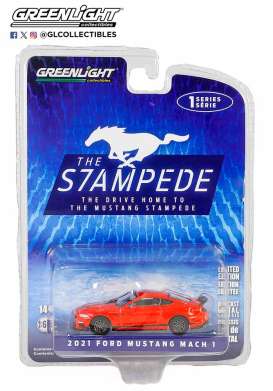Ford  - Mustang 2021 red - 1:64 - GreenLight - 13340E - gl13340E | Toms Modelautos
