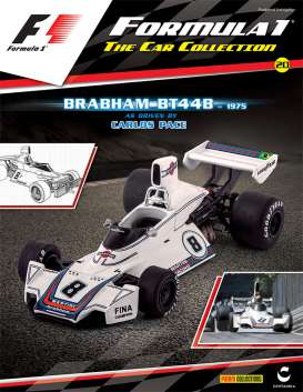 Brabham  - BT44B #8 Carlos Pace 1975 white - 1:43 - Magazine Models - magF1BT44B | Toms Modelautos