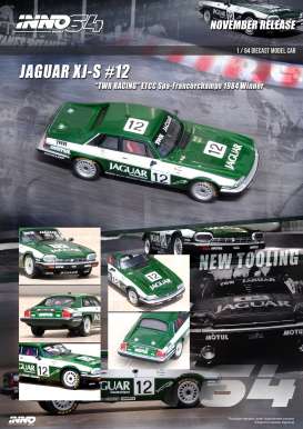 Jaguar  - XJ-S #12 TWR Racing 1984 green/white - 1:64 - Inno Models - IN64-XJS-TWR12 - in64-XJS-TWR12 | Tom's Modelauto's