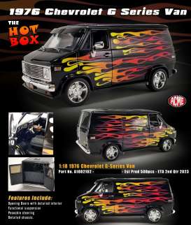 Chevrolet  - G-series Van *the Hot Box* 1976 black/flames - 1:18 - Acme Diecast - 1802102 - acme1802102 | Toms Modelautos