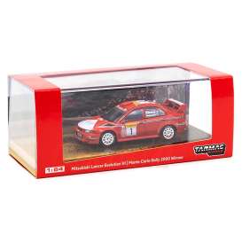 Mitsubishi  - Lancer Evo 6 #1 2000 red/white - 1:64 - Tarmac - Tc-T64021MAR - TC-T64-021MAR | Toms Modelautos