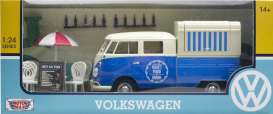 Volkswagen  - Pick-up Bus *Mobile Cafe* blue/white - 1:24 - Motor Max - 79721 - mmax79721 | Toms Modelautos