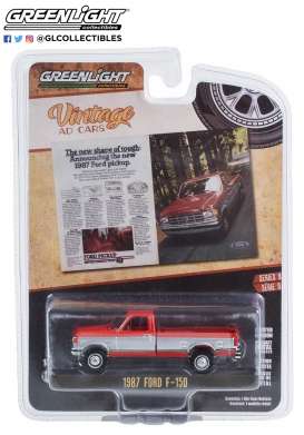 Ford  - F-150 1987 red/grey - 1:64 - GreenLight - 39130F - gl39130F | Toms Modelautos