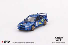 Subaru  - Impreza 1997 blue/yellow - 1:64 - Mini GT - 00512-L - MGT00512Lhd | Toms Modelautos