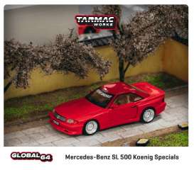 Mercedes Benz  - SL500 red - 1:64 - Tarmac - T64G-045-RE - TC-T64G045RE | Toms Modelautos