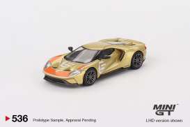Ford  - GT gold-yellow - 1:64 - Mini GT - 00536-L - MGT00536LHD | Toms Modelautos