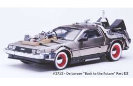 Delorean  - *Back to the Future III* 1987 stainless steel - 1:18 - SunStar - 2712 - sun2712 | Toms Modelautos