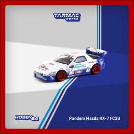 Mazda  - RX7 white/blue - 1:64 - Tarmac - T64-066-DR - TC-T64-066DR | Toms Modelautos