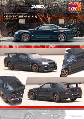 Nissan  - Skyline GT-R R34 Z-Tune Carbon grey - 1:64 - Inno Models - in64-R34ZT-MDX23FC - in64R34ZT-MDX23FC | Toms Modelautos