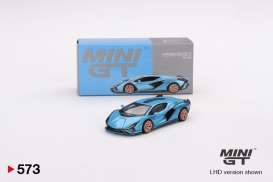 Lamborghini  - Sian FKP37 blue - 1:64 - Mini GT - 00573-L - MGT00573lhd | Toms Modelautos