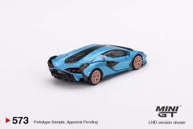 Lamborghini  - Sian FKP37 blue - 1:64 - Mini GT - 00573-L - MGT00573lhd | Toms Modelautos