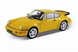 Porsche  - 1989 yellow - 1:18 - Welly - 18026y - welly18026y | Toms Modelautos