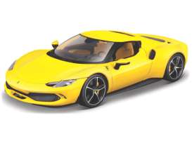 Ferrari  - 296 GTB  2023 yellow - 1:18 - Bburago - 16018Y - bura16018Y | Toms Modelautos