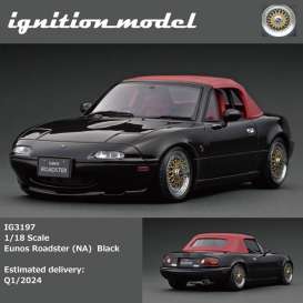 Eunos  - Roadster black/red - 1:18 - Ignition - IG3197 - IG3197 | Toms Modelautos