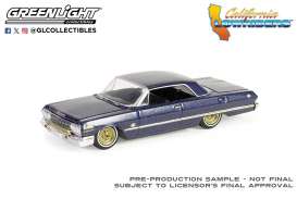 Chevrolet  - Impala 1963 blue - 1:64 - GreenLight - 63050C - gl63060C | Toms Modelautos