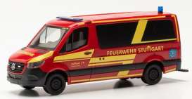 Mercedes Benz  - Sprinter red/yellow - 1:87 - Herpa - H097345 - herpa097345 | Toms Modelautos