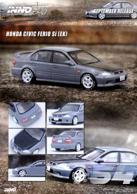Honda  - Civic Ferio grey - 1:64 - Inno Models - in64-EKS-CG - in64EKS-CG | Toms Modelautos