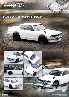 Nissan  - Skyline white - 1:64 - Inno Models - in64-KPGC10-WHI - in64-KPGC10-WHI | Toms Modelautos