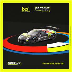 Ferrari  - 458 Italia 2012 black/yellow - 1:64 - Tarmac - T64-073-12BGT46M - TC-T64-073-12BGT46M | Toms Modelautos