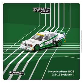 Mercedes Benz  - 190 E 1991 white/green - 1:64 - Tarmac - T64-024-91DTM20 - TC-T64-024-91DTM20 | Toms Modelautos