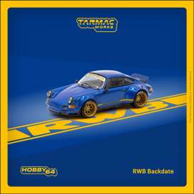 Porsche  - RWB backdate blue - 1:64 - Tarmac - T64-046-PO - TC-T64-046PO | Toms Modelautos