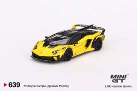 Lamborghini  - Aventador GT Evo yellow/black - 1:64 - Mini GT - 00639-R - MGT00639Rhd | Toms Modelautos