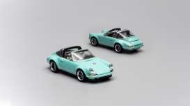 Porsche  - Singer Targa blue-green - 1:64 - Pop Race Limited - PR640006 - PR640006 | Toms Modelautos