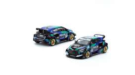 Toyota  - Yaris black/green/blue - 1:64 - Pop Race Limited - PR640022 - PR640022 | Toms Modelautos