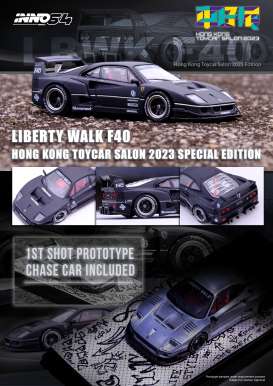 LB Works  - F40 2023 black/white - 1:64 - Inno Models - in64-LBWKF40-HKTS23 - in64-LBWKF40-HKTS23 | Toms Modelautos