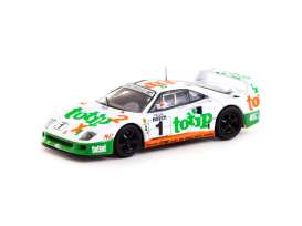 Ferrari  - F40 GT #1 1994 white/green/orange - 1:64 - Tarmac - T64-076-94IGT01 - TC-T64-076-94IGT01 | Toms Modelautos
