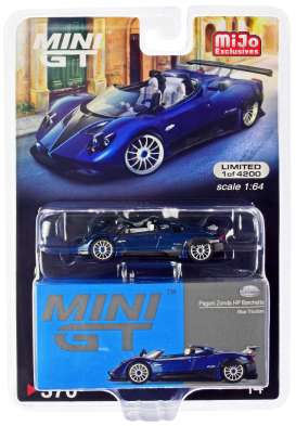 Pagani  - Zonda HP Barchetta 2021 blue - 1:64 - Mini GT - mgt00370-L - MGT00370lhd-MJ | Toms Modelautos