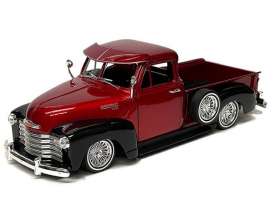 Chevrolet  - 3100 1953 metallic red/black - 1:24 - Welly - 22087LRW-bkmrd - welly22087LRW-bkmrd | Toms Modelautos