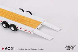 Trailer  - Car Hauler white - 1:64 - Mini GT - AC21 - MGTAC21 | Toms Modelautos