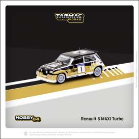 Renault  - 5 Maxi Turbo 1986 black/gold - 1:64 - Tarmac - T64-TL061-86RDV01 - TC-T64TL061-86RDV01 | Toms Modelautos