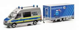 Mercedes Benz  - Sprinter  silver/blue - 1:87 - Herpa - H097536 - herpa097536 | Toms Modelautos