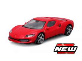 Ferrari  - 296 GTB red - 1:43 - Bburago - 36055R - bura36055r | Toms Modelautos