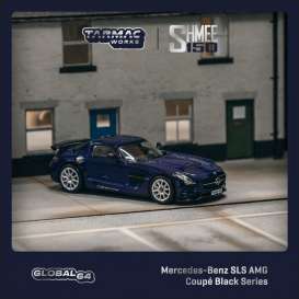 Mercedes Benz  - SLS AMG dark blue - 1:64 - Tarmac - T64G-027-SHMEE - TC-T64G027SHMEE | Toms Modelautos