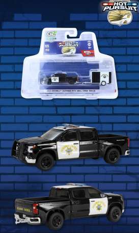 Chevrolet  - Silverado 2023 black/white - 1:64 - GreenLight - 32315C - gl32315C | Toms Modelautos