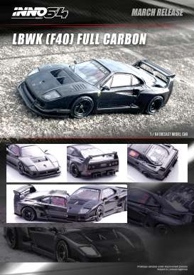 LB Works  - F40 black carbon - 1:64 - Inno Models - in64-LBWKF40-FC - in64-LBWKF40-FC | Toms Modelautos