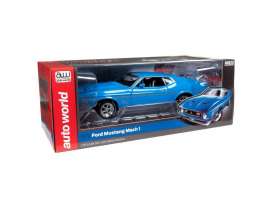 Ford  - Mustang Mach I 1972 blue - 1:18 - Auto World - AMM1314 - AMM1314 | Toms Modelautos