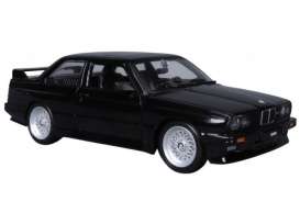 BMW  - M3 1988 black - 1:24 - Bburago - 21100Z - bura21100Z | Toms Modelautos