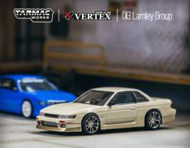 Nissan  - Silvia S13 white/gold - 1:64 - Tarmac - T64G-025-WH - TC-T64G025WH | Toms Modelautos