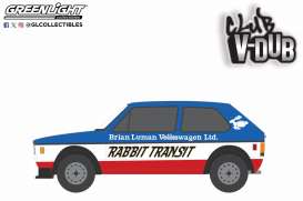 Volkswagen  - Rabbit GTI  1980 blue/white/red - 1:64 - GreenLight - 36110E - gl36110E | Toms Modelautos