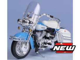 Harley Davidson  - FLH 1966 blue/white - 1:18 - Maisto - 23104 - mai20-23104 | Toms Modelautos