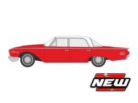 Ford  - Fairlane Sedan 500 Town 1960 red/white - 1:87 - Oxford Diecast - 87FF60001 - ox87FF60001 | Toms Modelautos