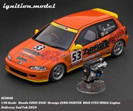 Honda  - Civic orange - 1:18 - Ignition - IG3048 - IG3048 | Toms Modelautos