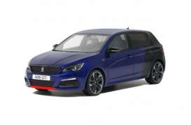 Peugeot  - 308 GTI 2018 blue/black - 1:18 - OttOmobile Miniatures - OT922 - otto922 | Toms Modelautos