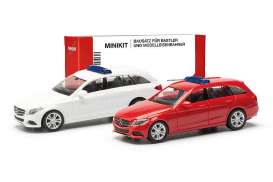 Mercedes Benz  - C Combi white/red - 1:87 - Herpa - H013284-003 - herpa013284-003 | Toms Modelautos